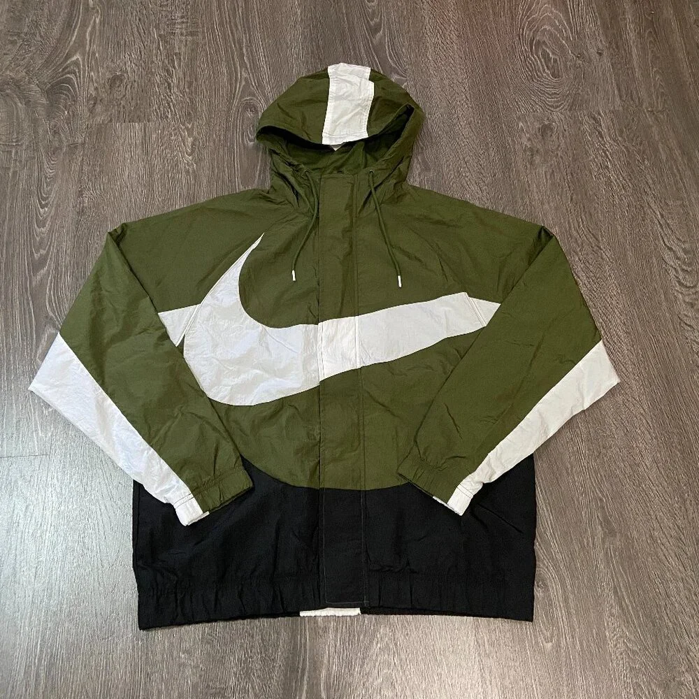 Nike Sportswear Big Swoosh Woven Track Jacket Green DD5967-326 Men's NEW